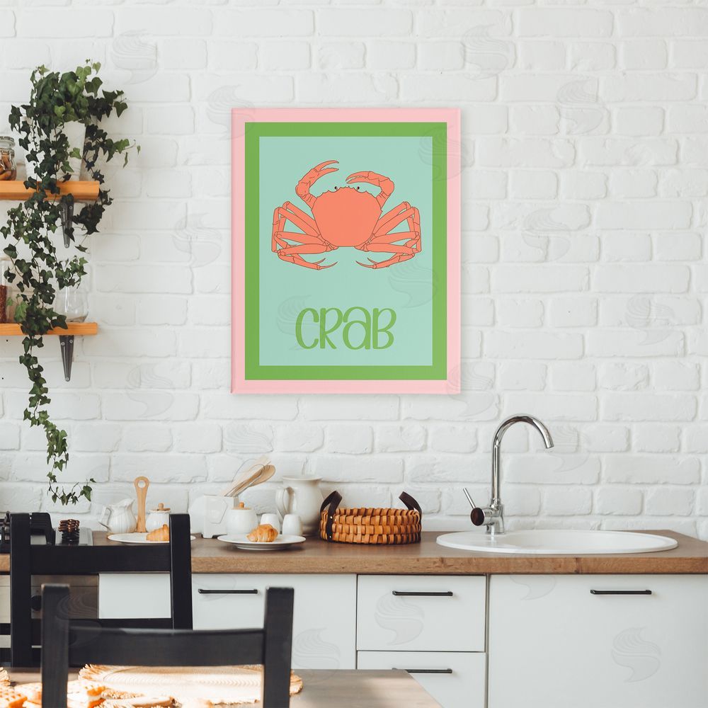 Christine Becker Coastal Cuisine Crab Canvas Art on Wall