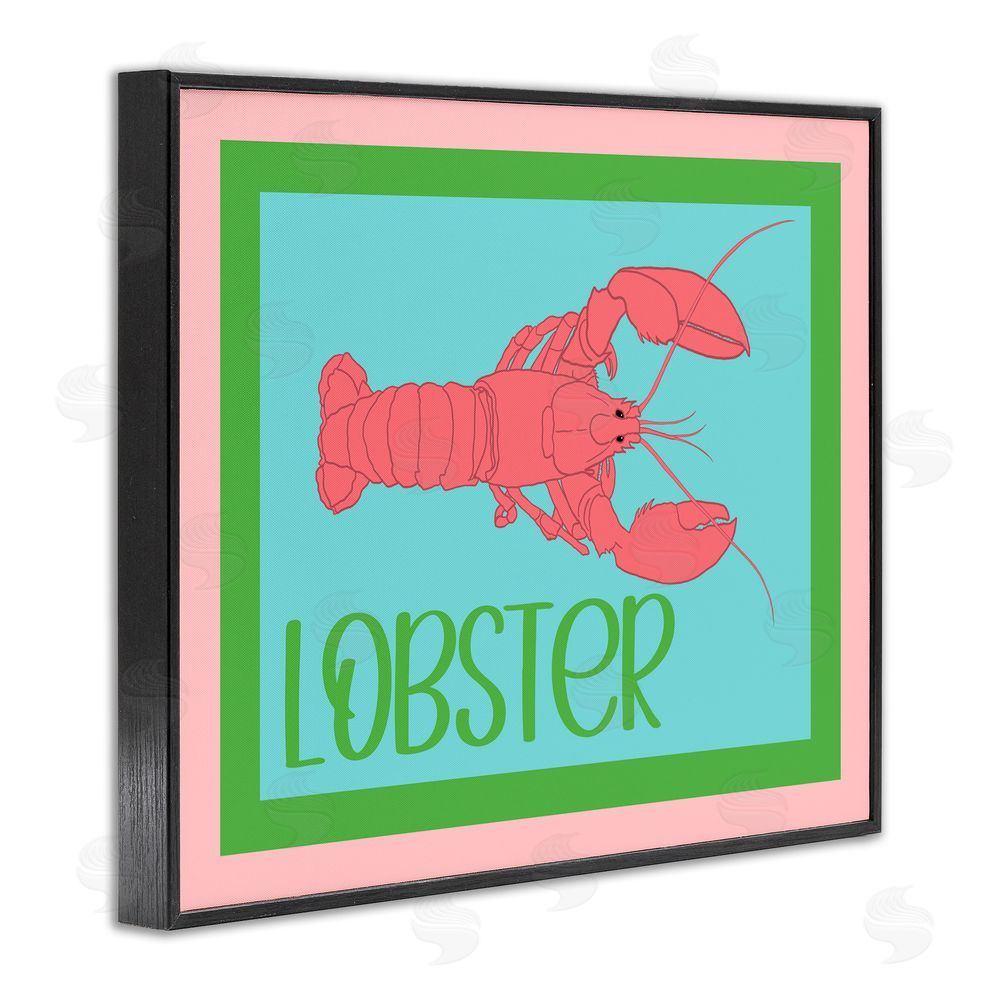 Christine Becker Coastal Cuisine Lobster Black Framed Giclee Wall Art Print