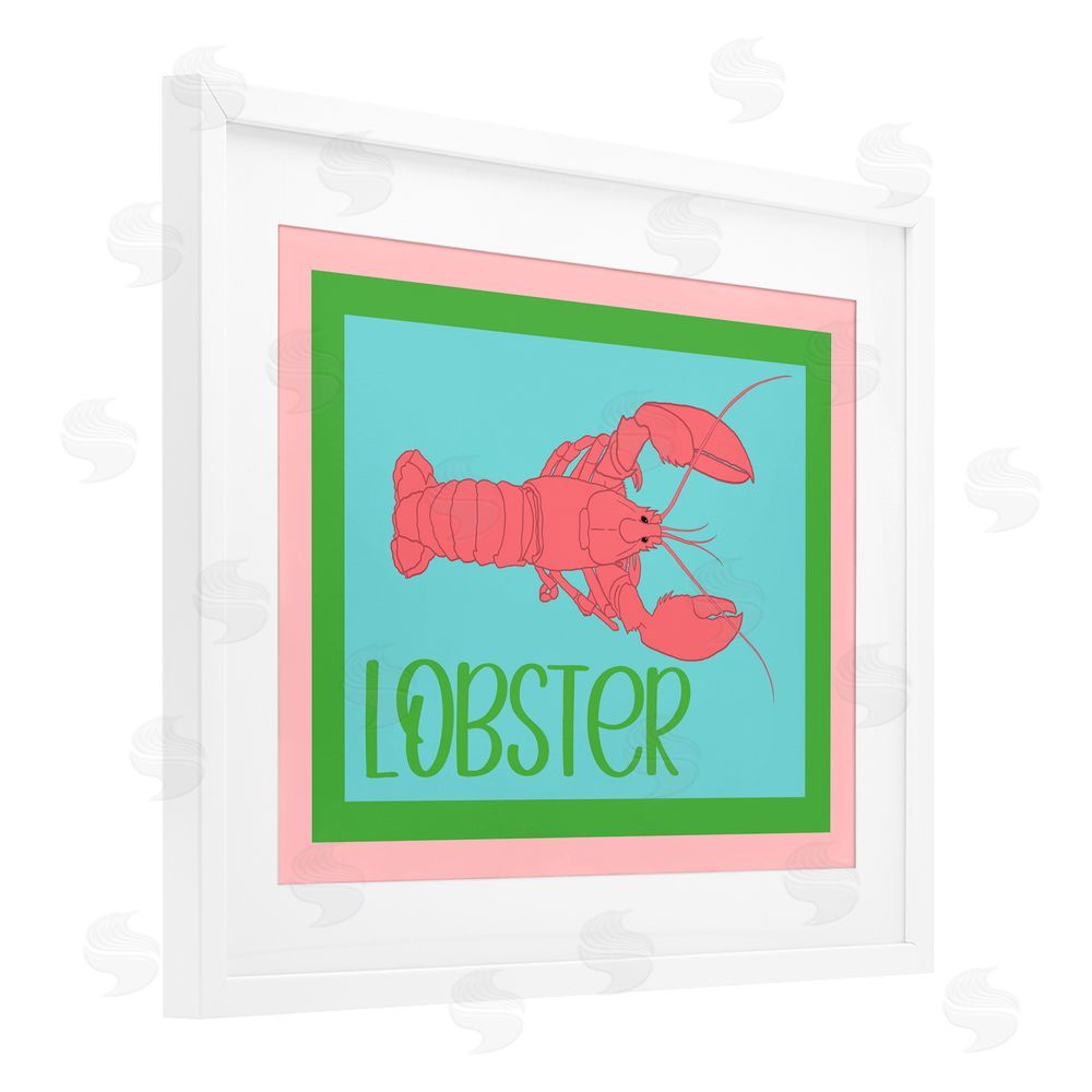 Christine Becker Coastal Cuisine Lobster White Framed Print Under Glass with Mat Wall Art