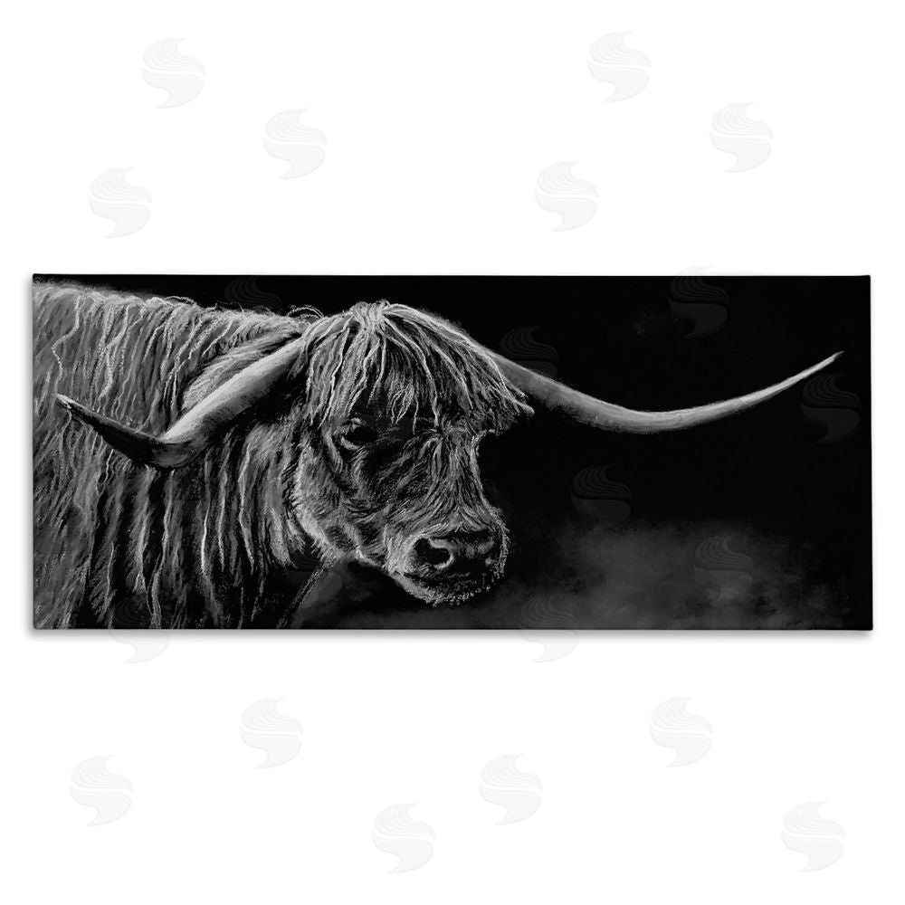 Patricia Reynolds Highland Longhorn Portrait Stretched Canvas Wall Art Print