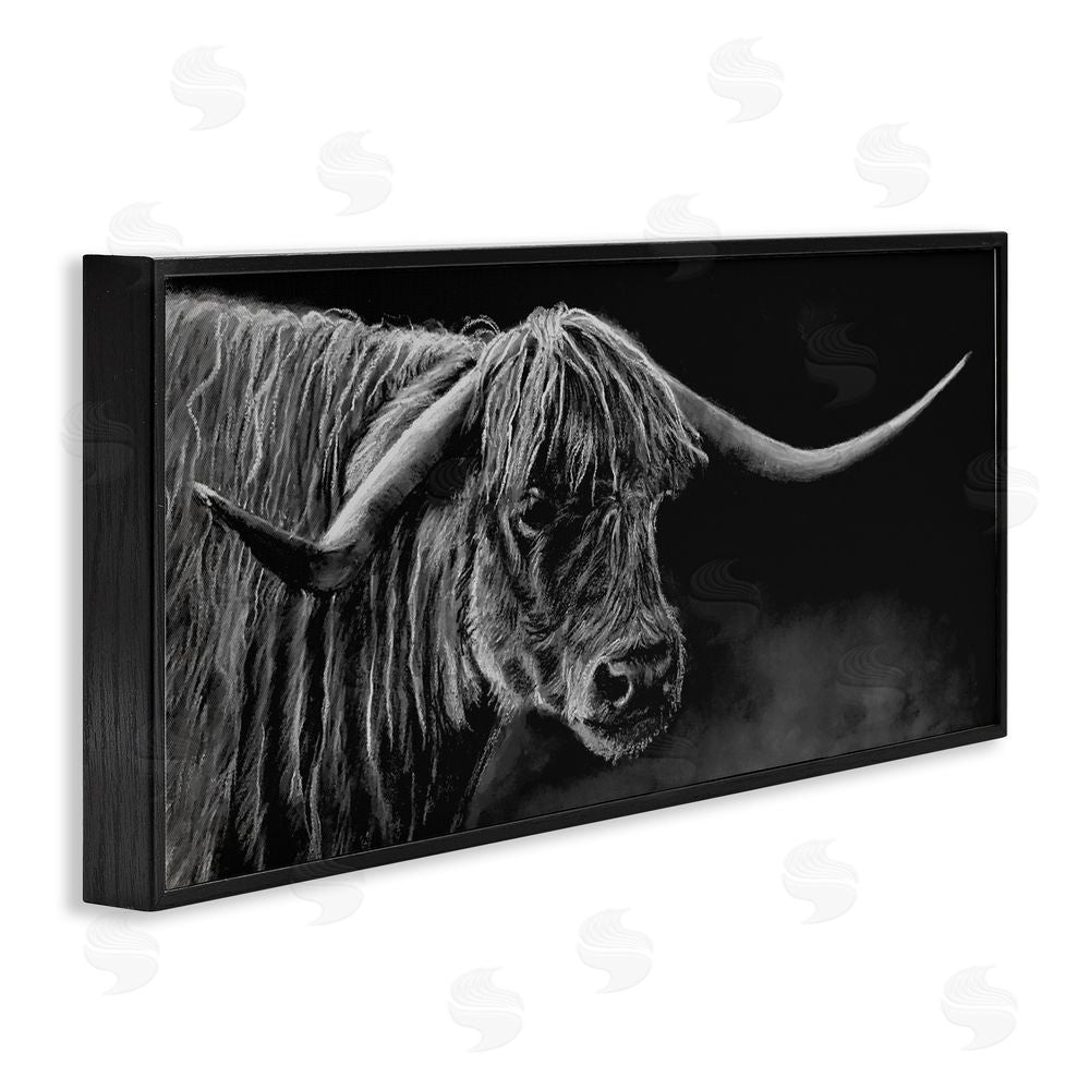 Patricia Reynolds Highland Longhorn Portrait Black Framed Giclee Print Wall Art