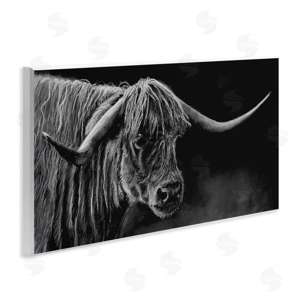 Patricia Reynolds Highland Longhorn Portrait Wooden Wall Plaque Art Print