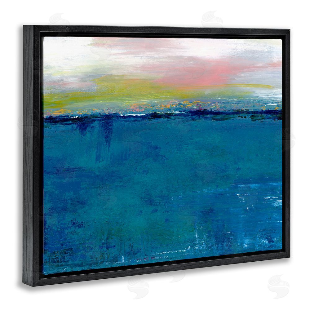 Adonna Ebrahimi Dark Waters Gradient Landscape Black Floating Frame Canvas Wall Art Print