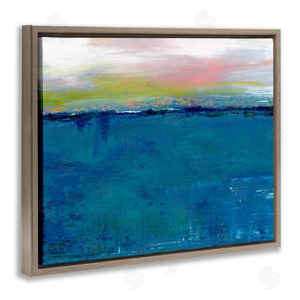 Adonna Ebrahimi Dark Waters Gradient Landscape Brown Floating Frame Canvas Wall Art Print