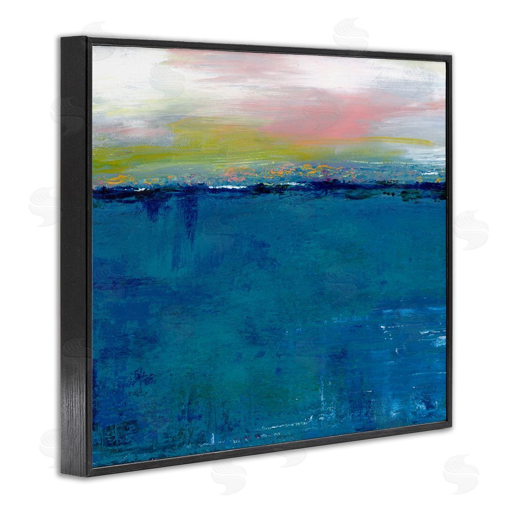 Adonna Ebrahimi Dark Waters Gradient Landscape Black Framed Giclee Wall Art Print
