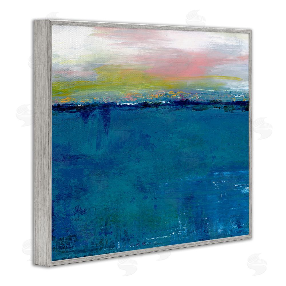 Adonna Ebrahimi Dark Waters Gradient Landscape Gray Framed Giclee Wall Art Print