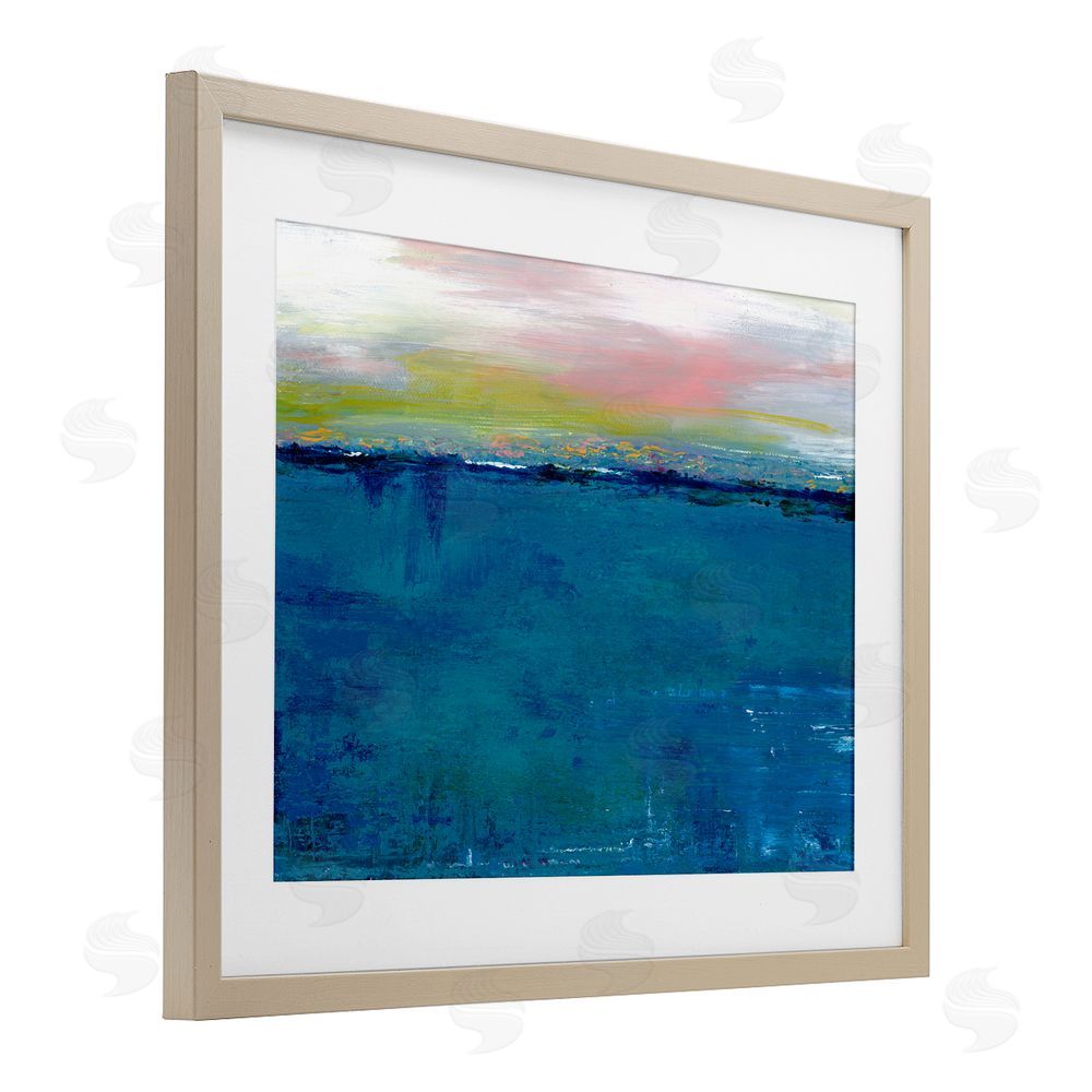 Adonna Ebrahimi Dark Waters Gradient Landscape Birch Framed Print Under Glass with White Mat Wall Art