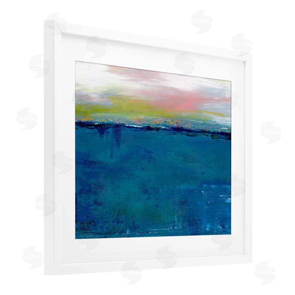 Adonna Ebrahimi Dark Waters Gradient Landscape White Framed Print Under Glass with Mat Wall Art