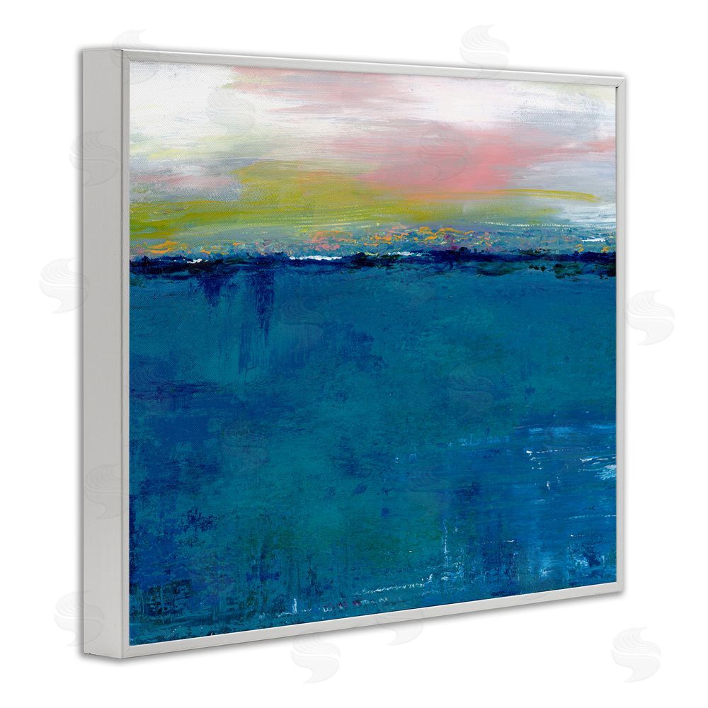 Adonna Ebrahimi Dark Waters Gradient Landscape White Framed Giclee Wall Art Print