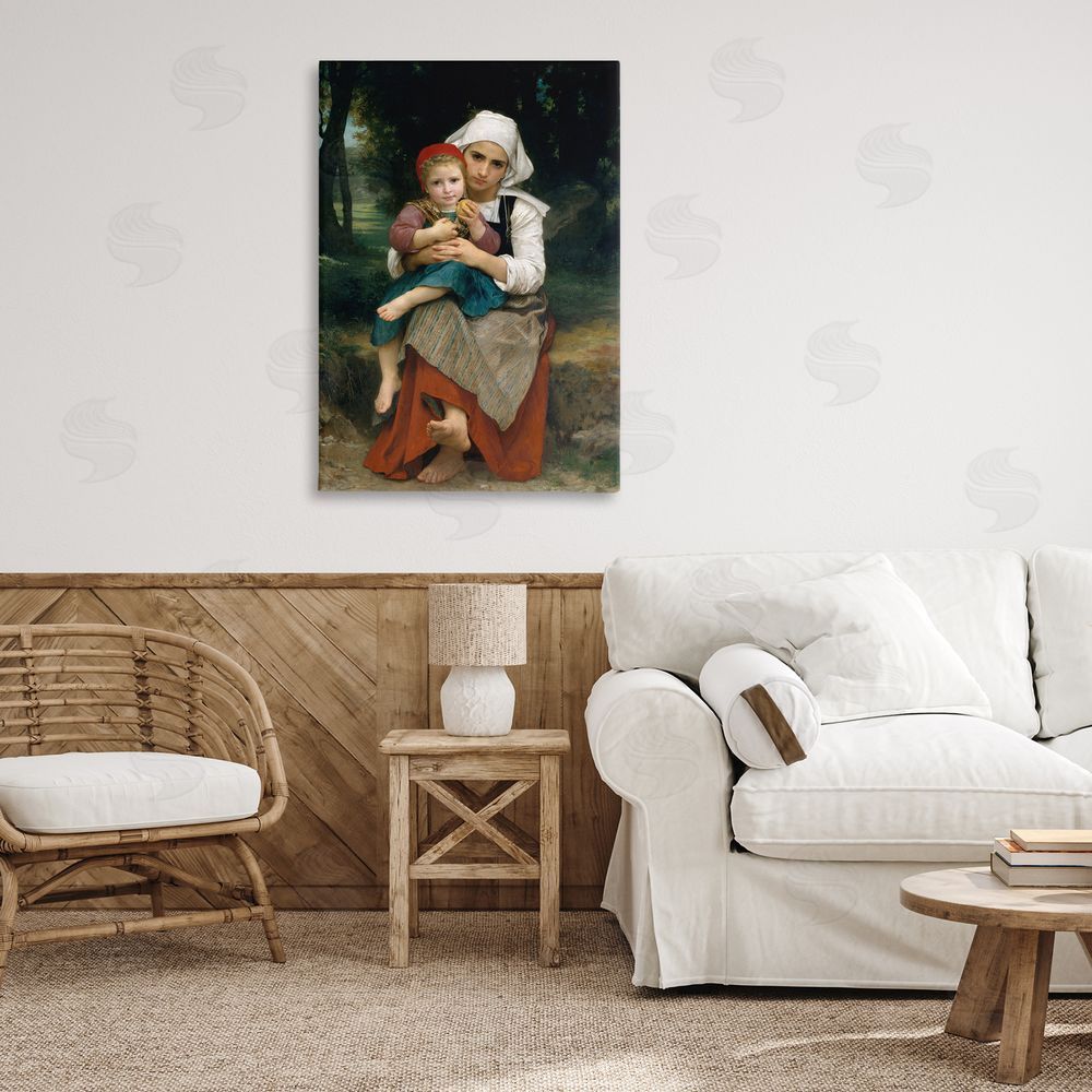 William Adolphe Bouguereau Classical Bouguereau Brother & Sister Canvas Art on Wall