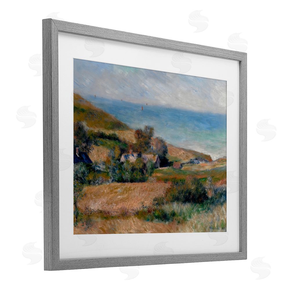 Pierre-Auguste Renoir View Of The Seacoast Renoir Gray Framed Print Under Glass Wall Art