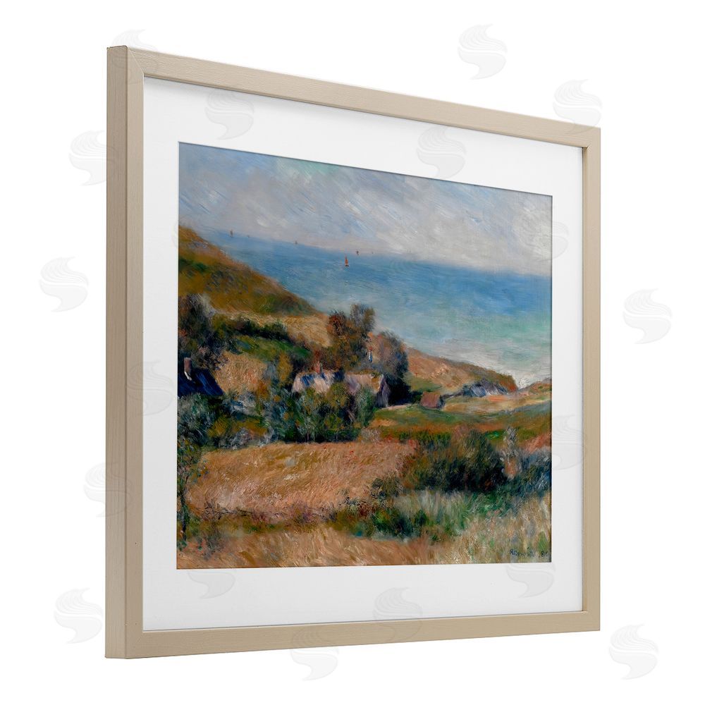Pierre-Auguste Renoir View Of The Seacoast Renoir Brown Framed Print Under Glass Wall Art