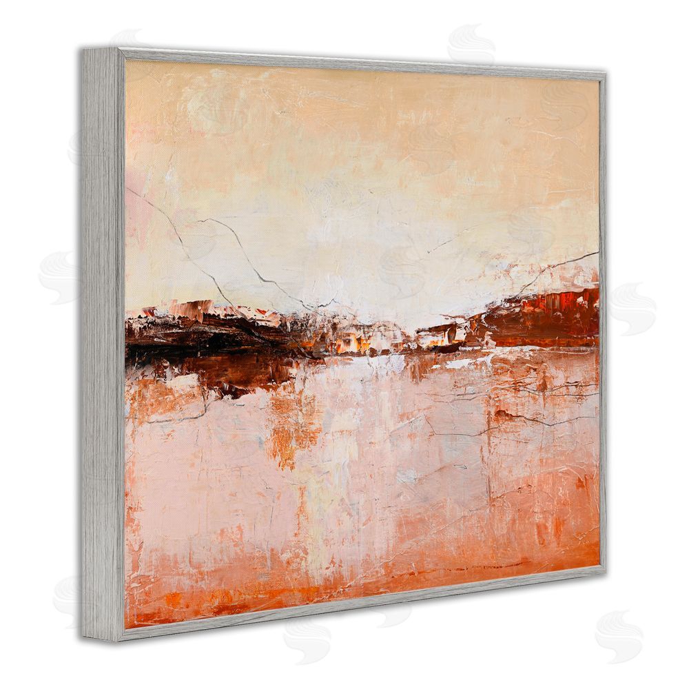 Design Fabrikken Warm Distressed Horizon Gray Framed Giclee Print Wall Art