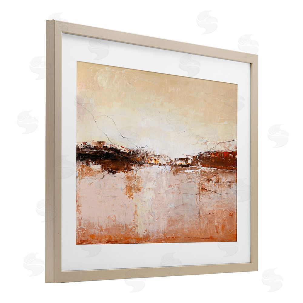 Design Fabrikken Warm Distressed Horizon Brown Framed Print Under Glass Wall Art