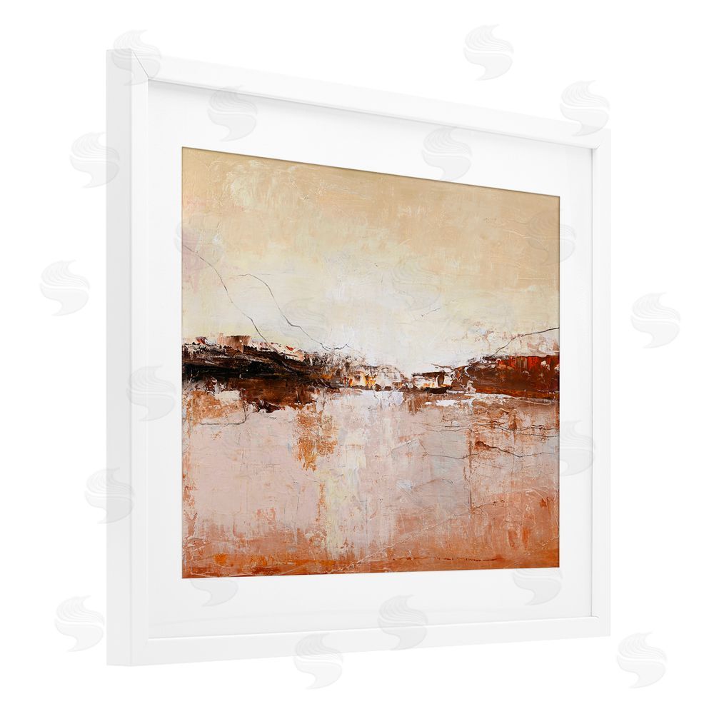 Design Fabrikken Warm Distressed Horizon White Framed Print Under Glass Wall Art