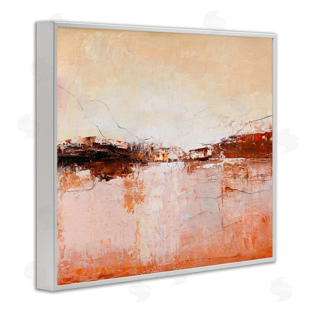Design Fabrikken Warm Distressed Horizon White Framed Giclee Print Wall Art