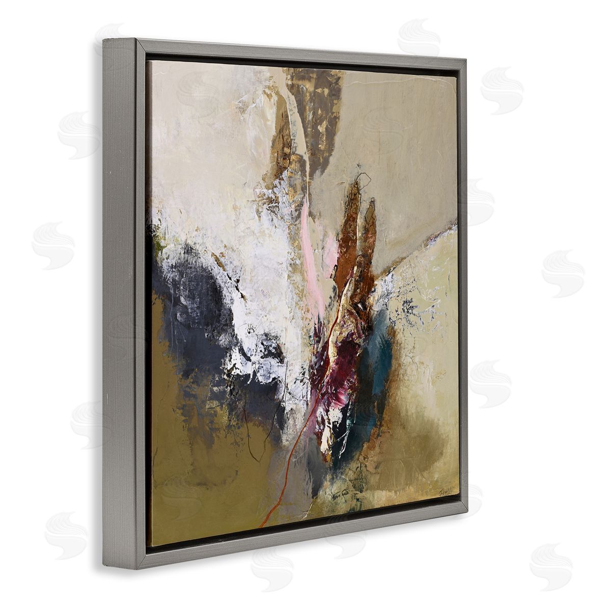 Design Fabrikken Earthy Mood Composition Gray Floating Frame Canvas Wall Art Print