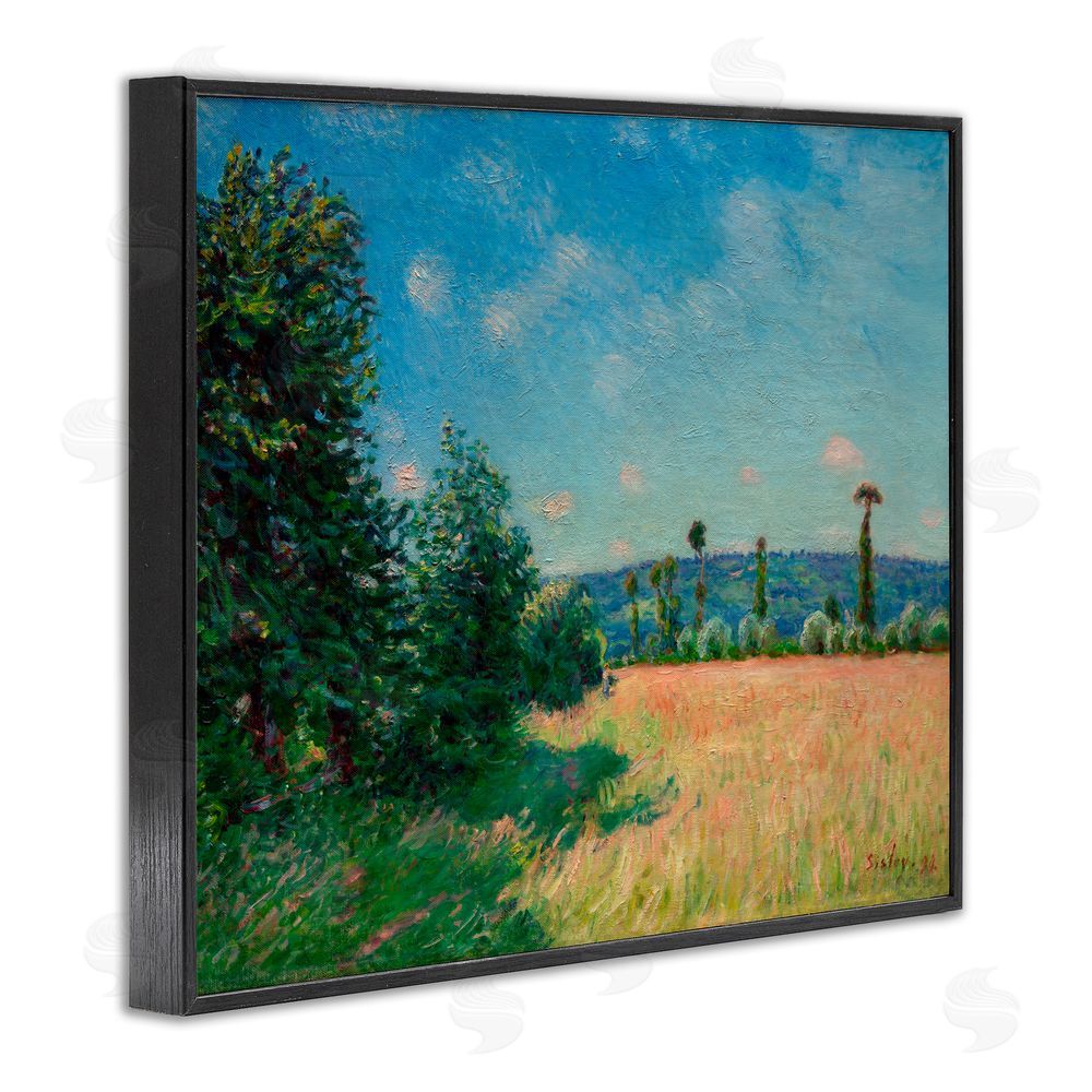 Alfred Sisley Sahurs Meadows in Morning Sun Black Framed Giclee Print Wall Art