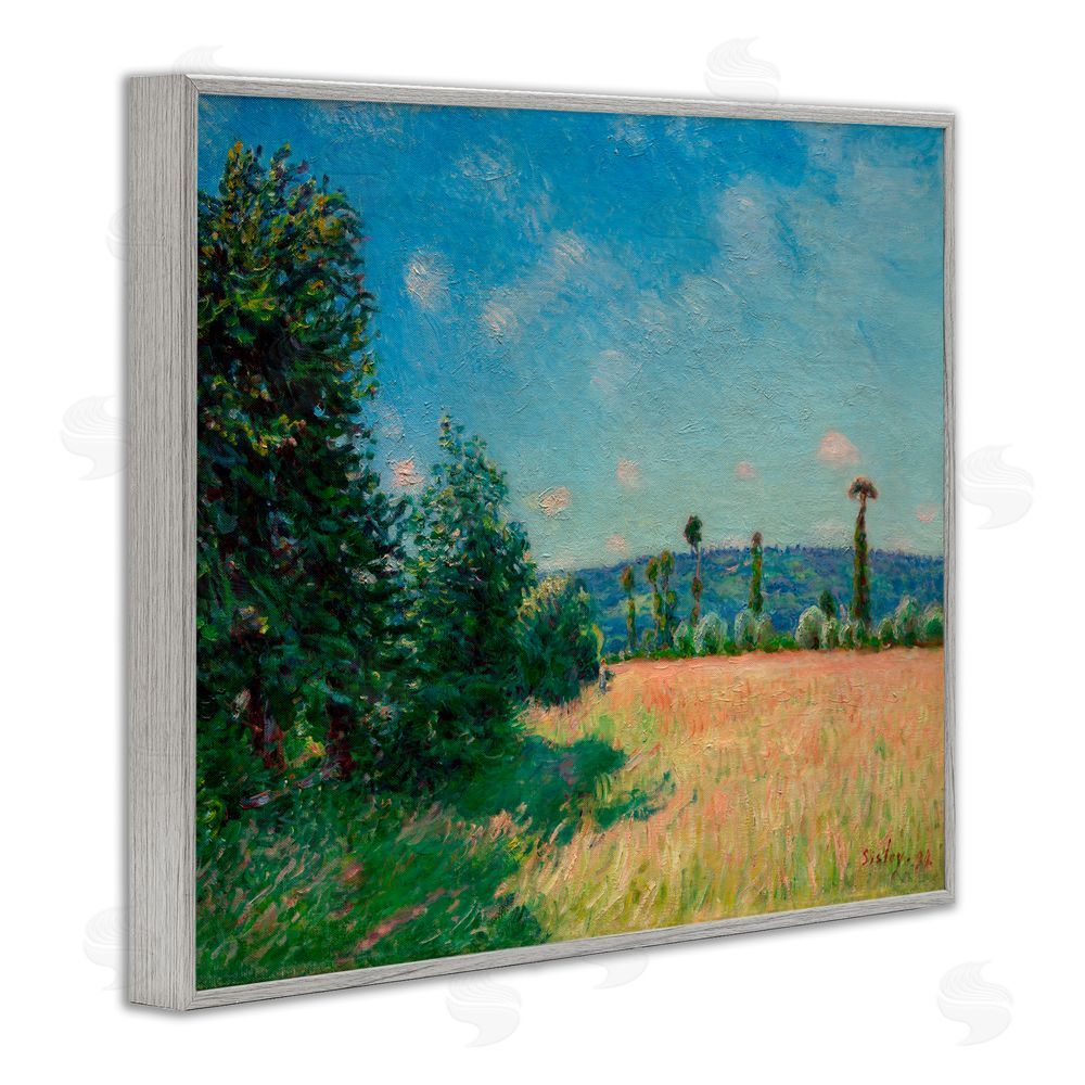 Alfred Sisley Sahurs Meadows in Morning Sun Gray Framed Giclee Print Wall Art