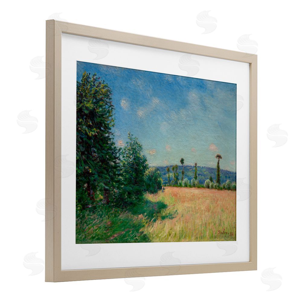 Alfred Sisley Sahurs Meadows in Morning Sun Brown Framed Print Under Glass Wall Art