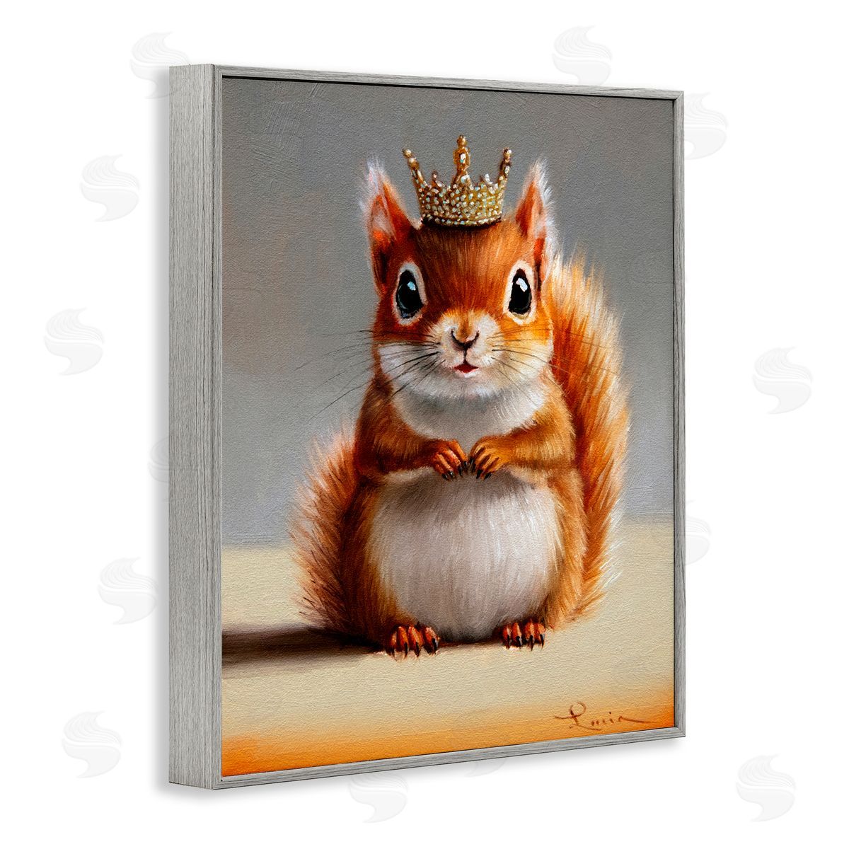Lucia Heffernan Fancy Crowned Squirrel Gray Framed Giclee Print Wall Art