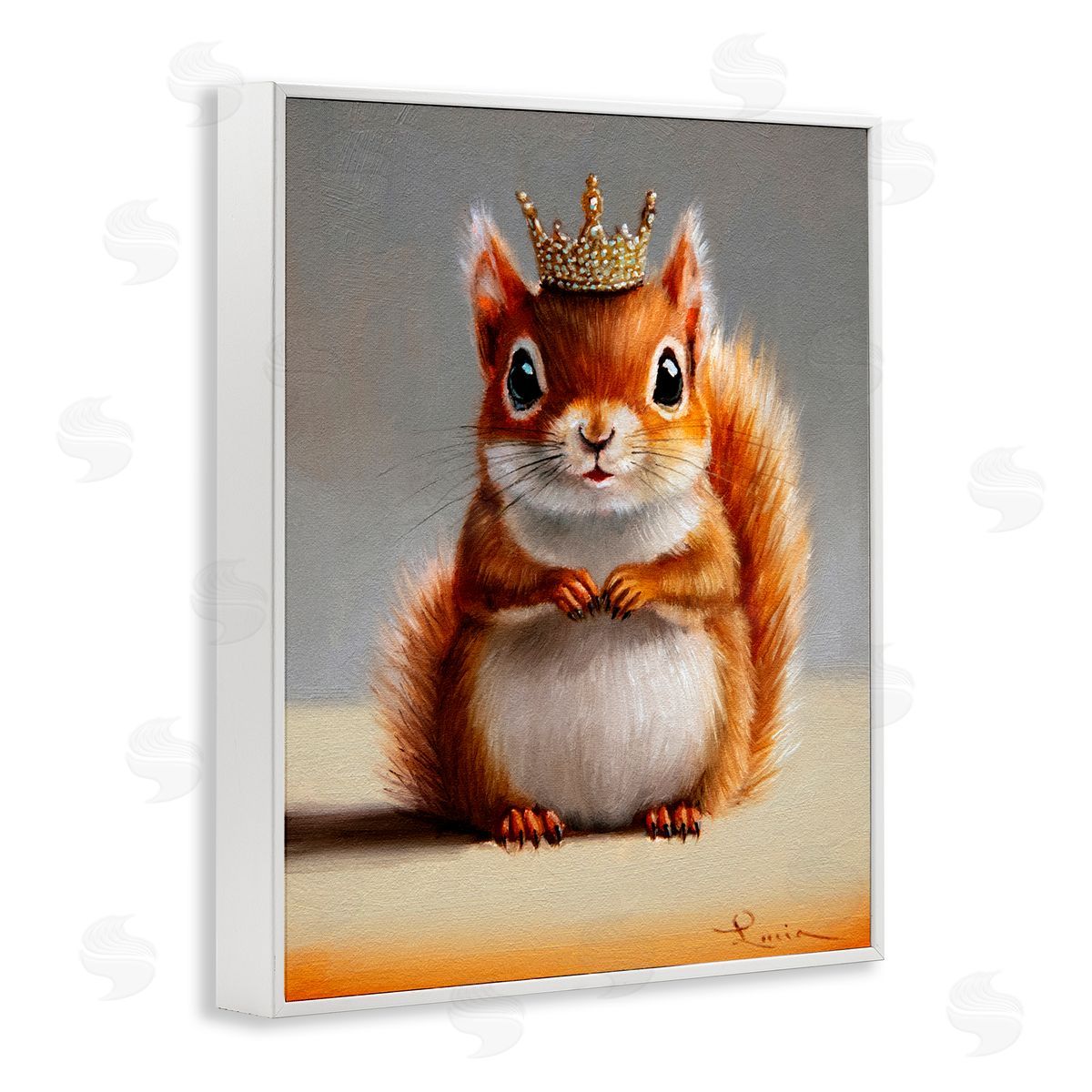 Lucia Heffernan Fancy Crowned Squirrel White Framed Giclee Print Wall Art