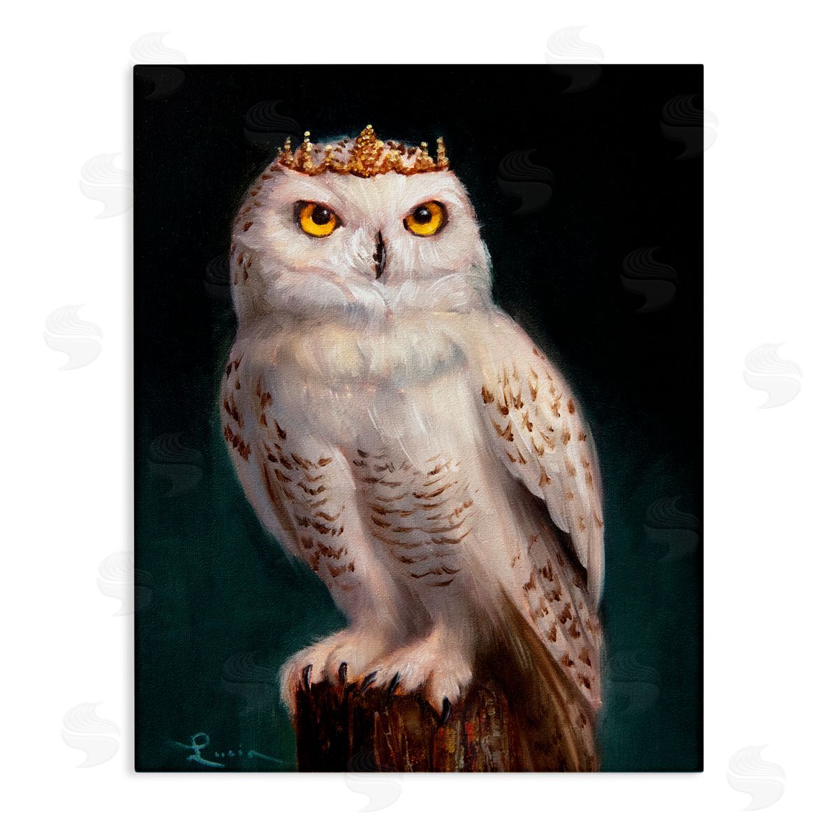Lucia Heffernan Snowy Owl King Stretched Canvas Wall Art Print