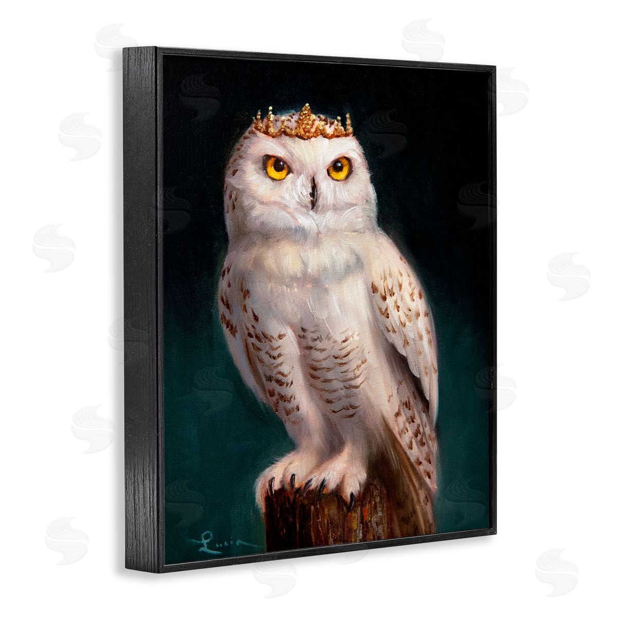 Lucia Heffernan Snowy Owl King Black Framed Giclee Print Wall Art