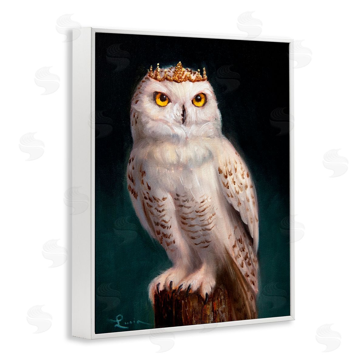 Lucia Heffernan Snowy Owl King White Framed Giclee Print Wall Art