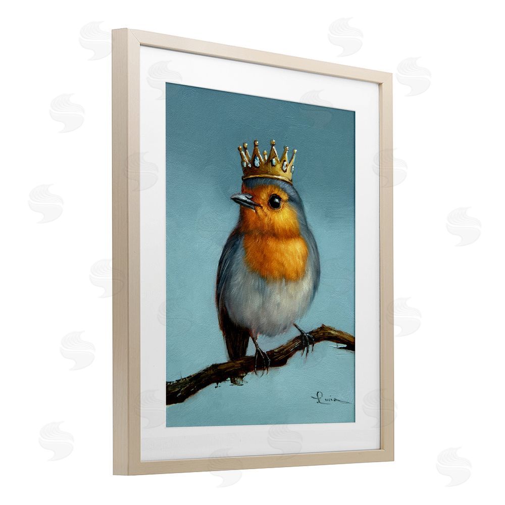 Lucia Heffernan Royal Robin Perched Brown Framed Print Under Glass Wall Art