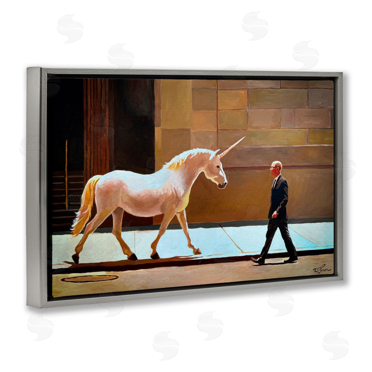Keith Thomson The Exception Proves The Rule Gray Floating Frame Canvas Wall Art Print