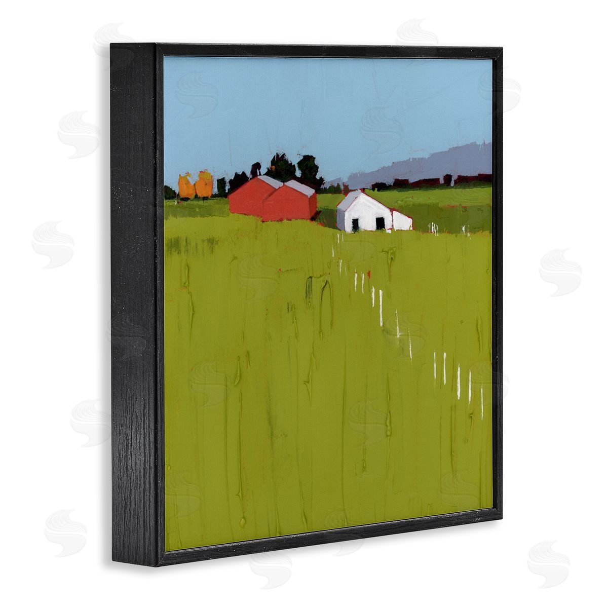 Ruth LaGue Pastoral Fence Line Black Framed Giclee Print Wall Art