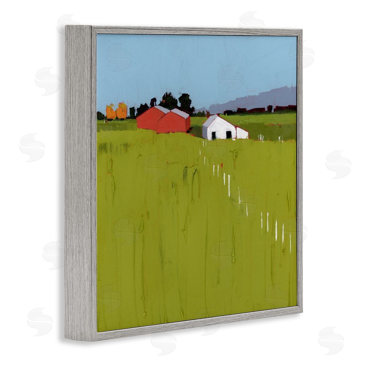 Ruth LaGue Pastoral Fence Line Gray Framed Giclee Print Wall Art