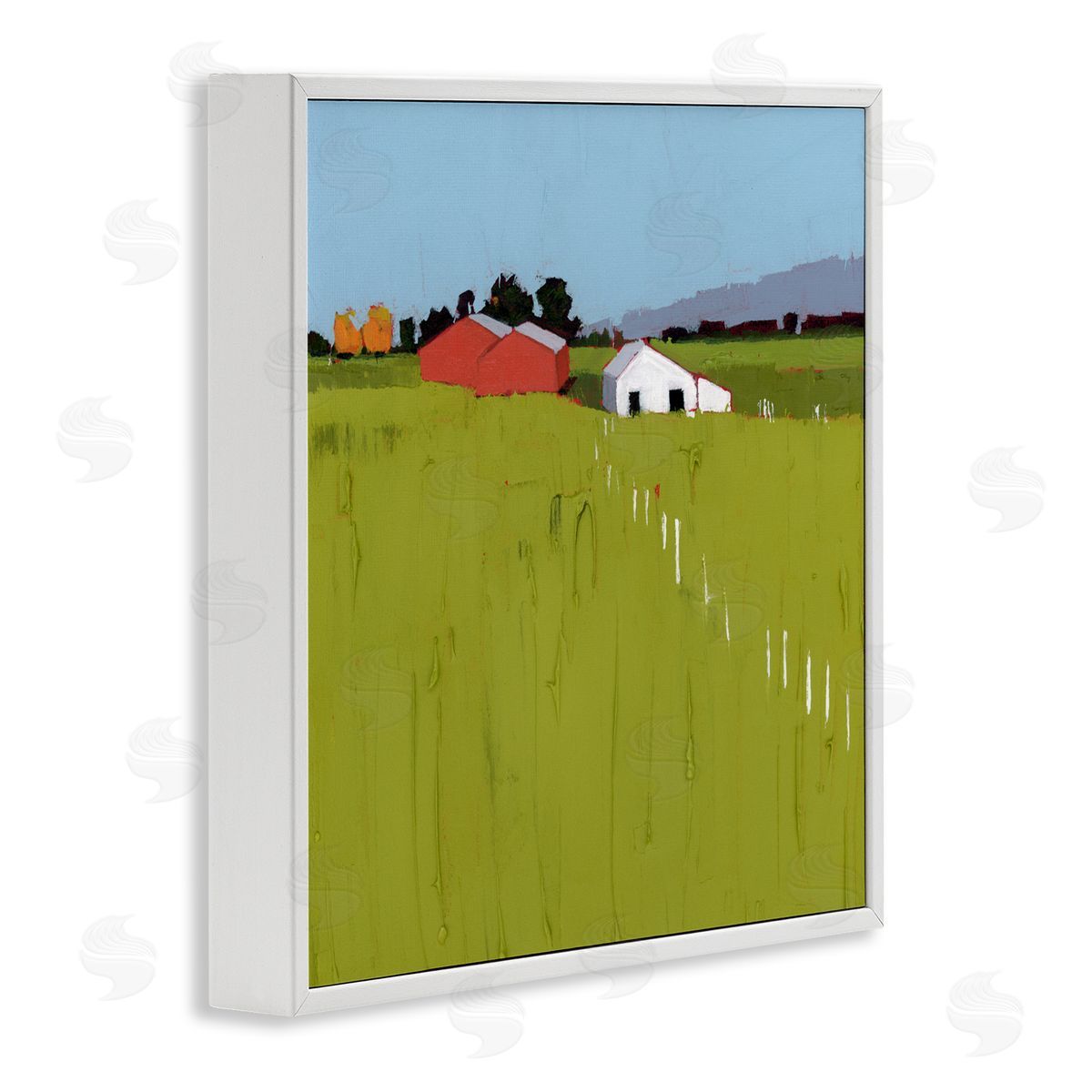 Ruth LaGue Pastoral Fence Line White Framed Giclee Print Wall Art