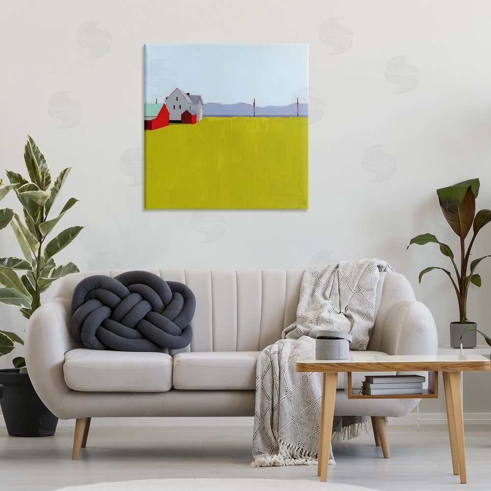 Ruth LaGue Farmhouse & Shed Landscape Stretched Canvas Wall Art Print in Room