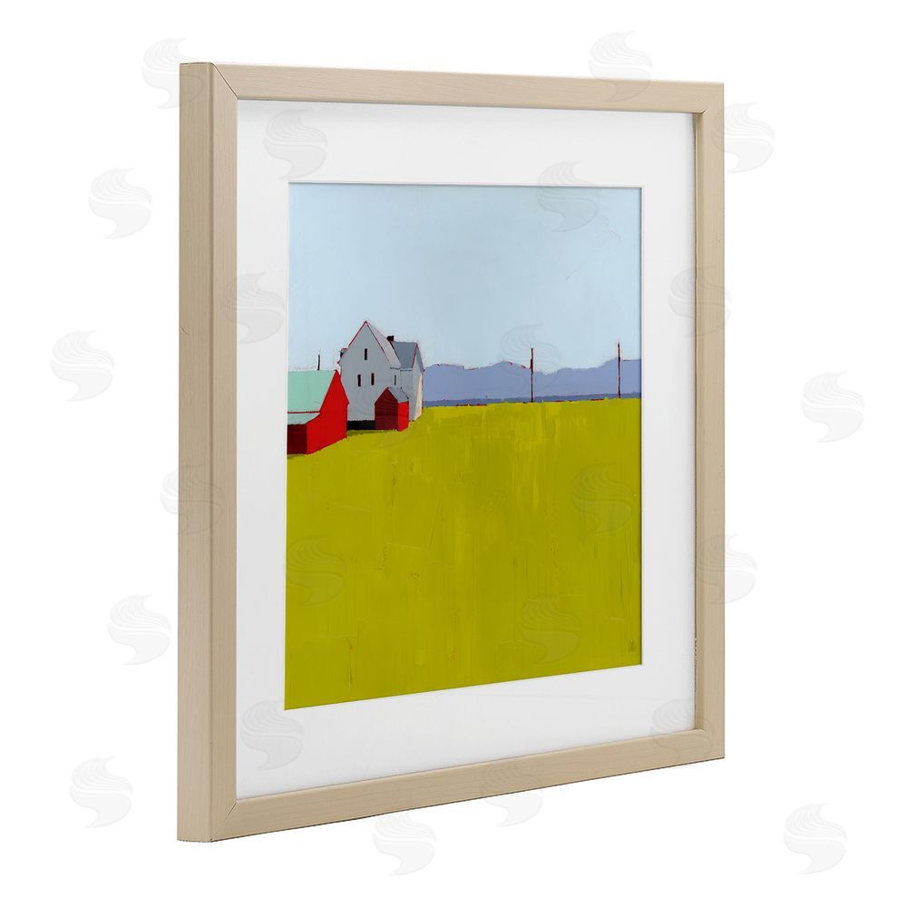 Ruth LaGue Farmhouse & Shed Landscape Brown Framed Print Under Glass Wall Art