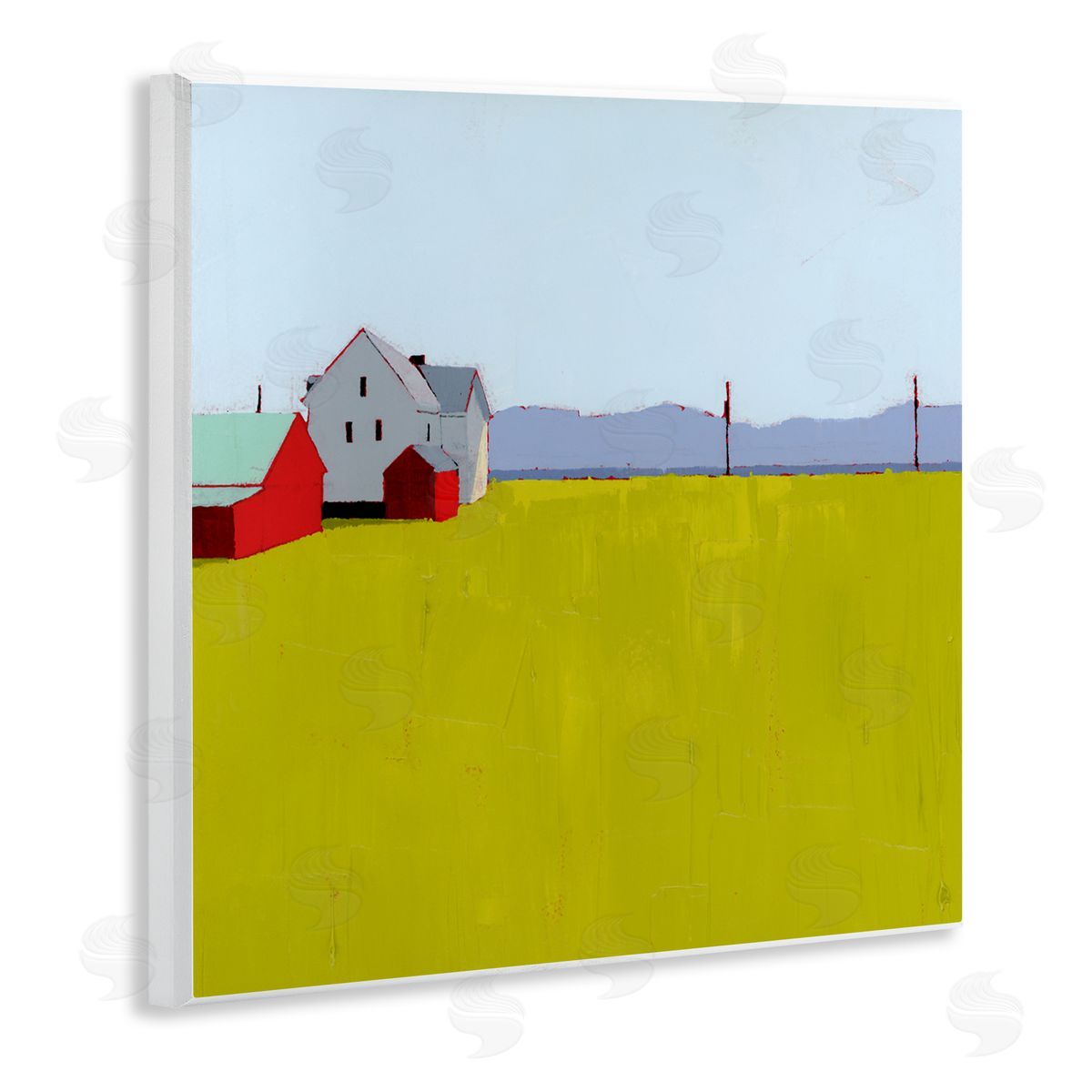 Ruth LaGue Farmhouse & Shed Landscape Wooden Wall Plaque Art Print