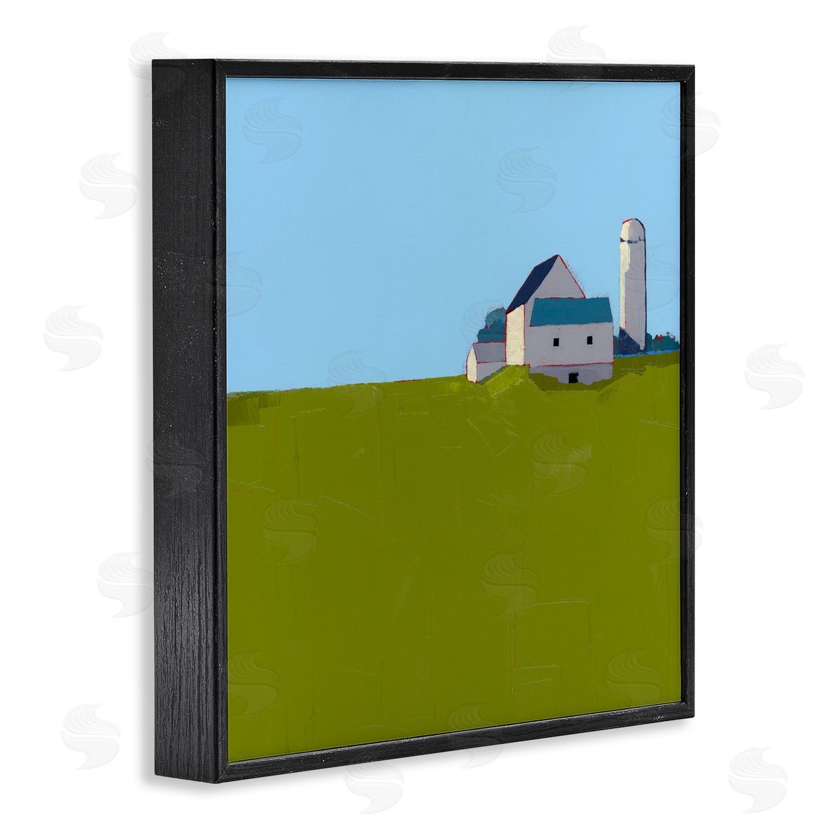 Ruth LaGue Farmland Silo in Distance Black Framed Giclee Print Wall Art