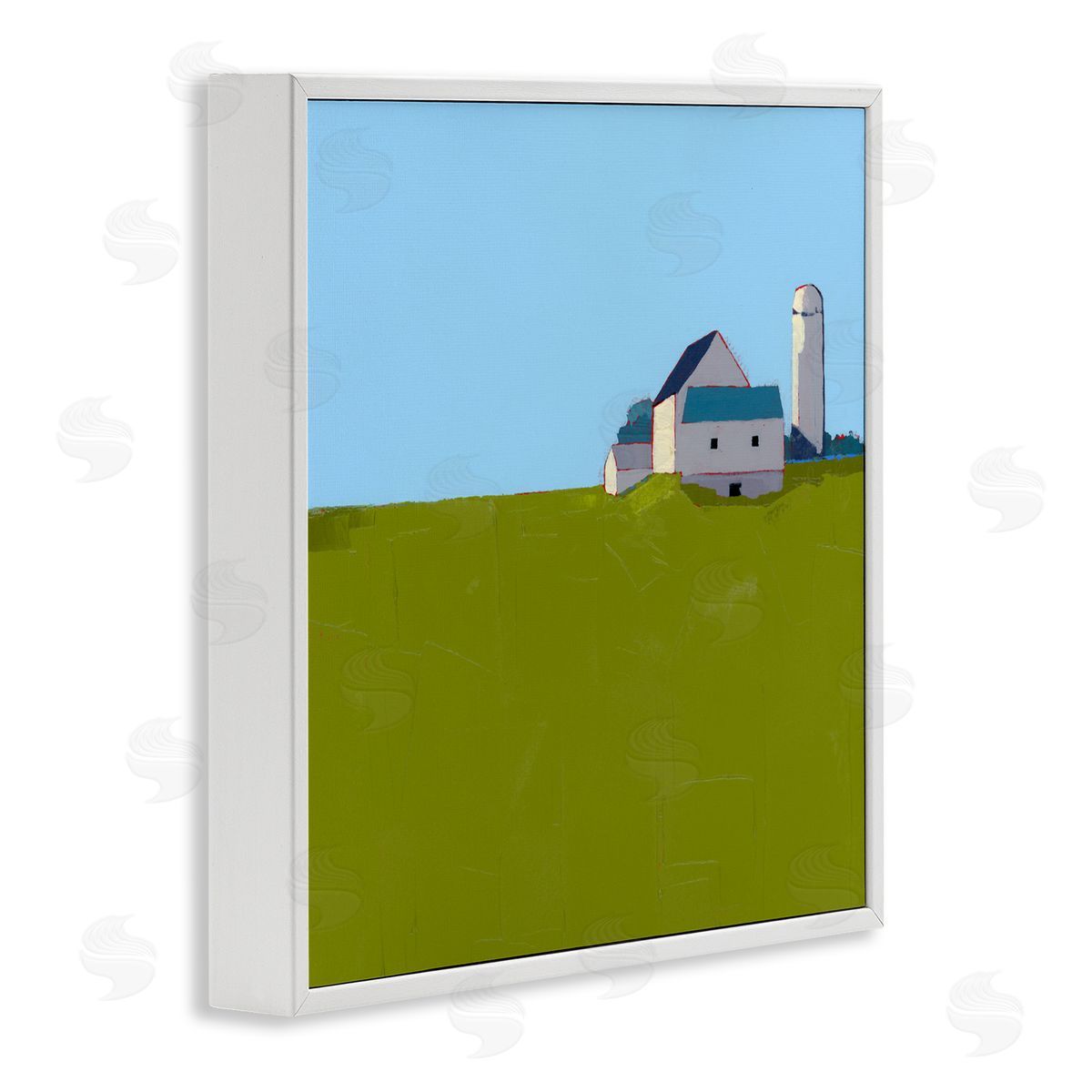 Ruth LaGue Farmland Silo in Distance White Framed Giclee Print Wall Art
