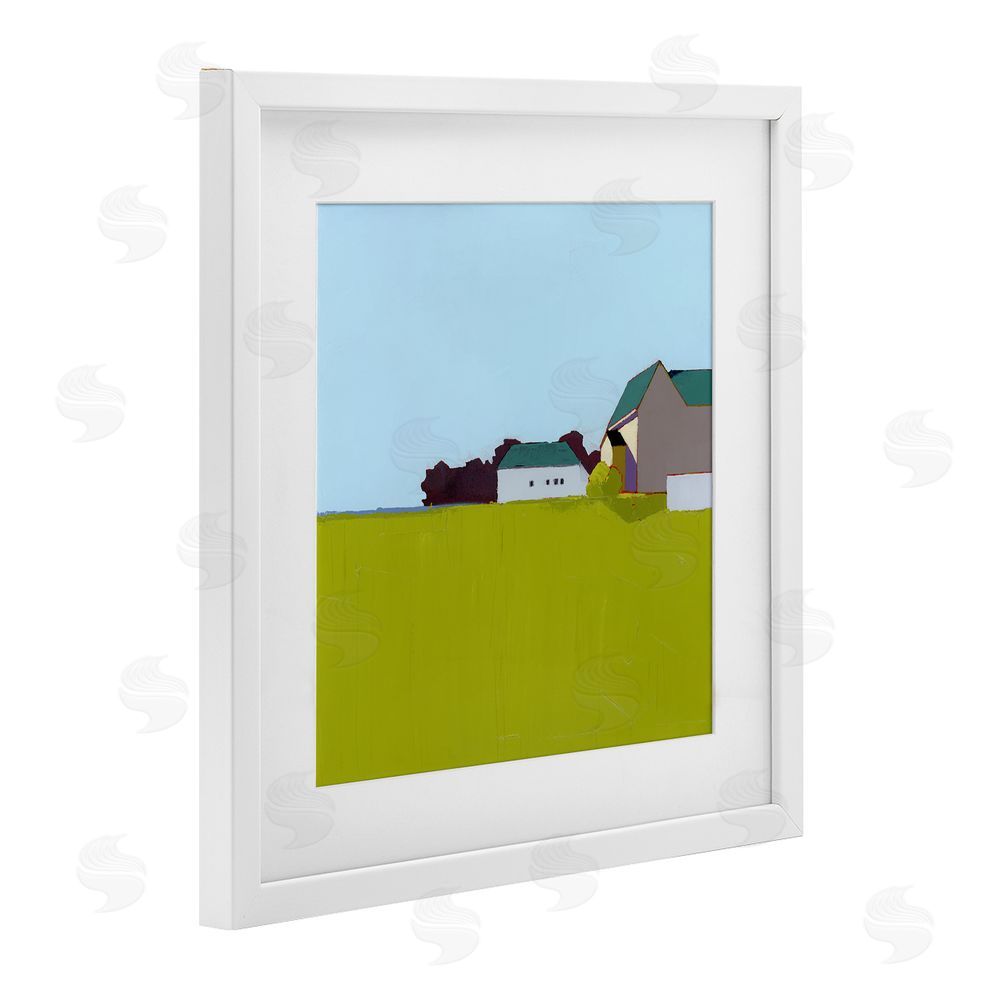 Ruth LaGue Spring Morning Farm Land White Framed Print Under Glass Wall Art
