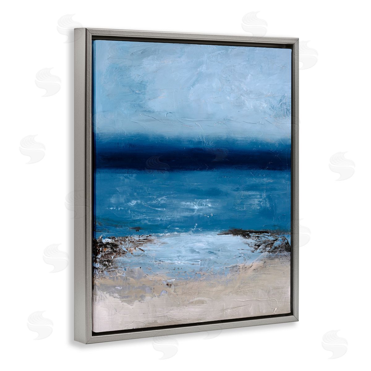 Design Fabrikken Endless Sea Moods Gray Floating Frame Canvas Wall Art Print