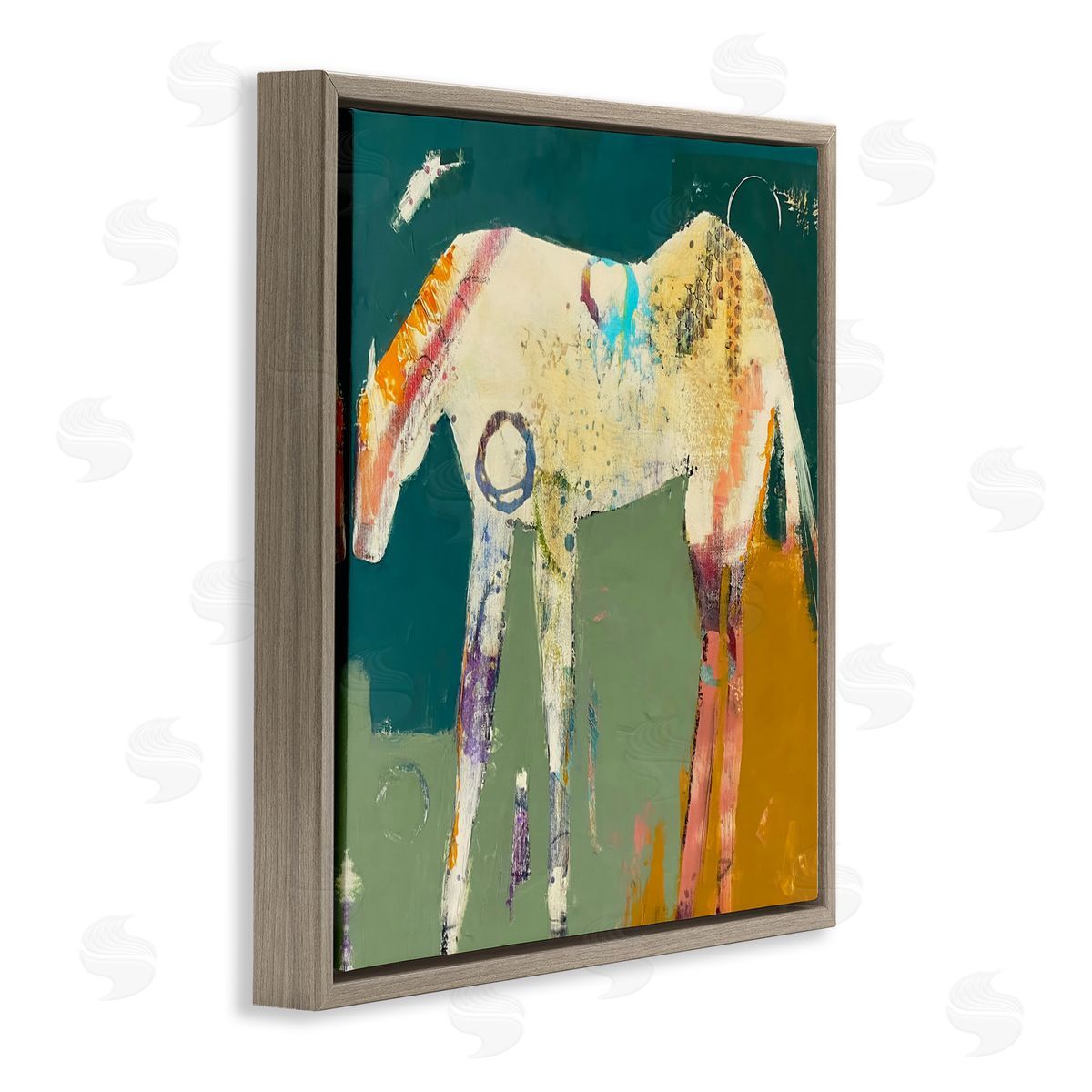 Dianna Fritzler Into The Mystic Horse Brown Floating Frame Canvas Wall Art Print