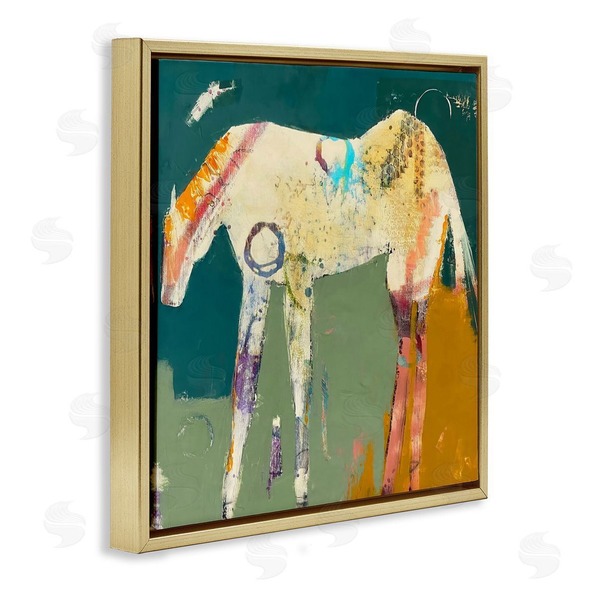 Dianna Fritzler Into The Mystic Horse Gold Floating Frame Canvas Wall Art Print