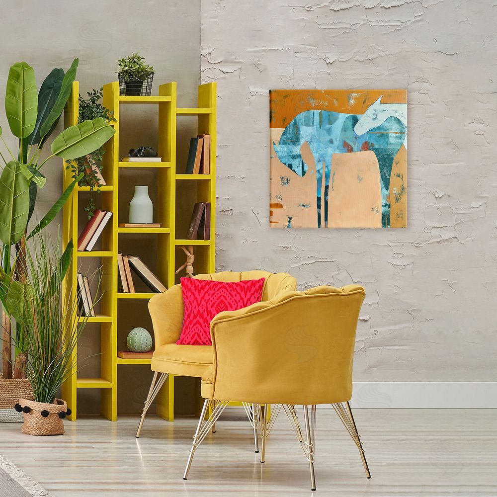 Dianna Fritzler Kindred Crush Horses Stretched Canvas Wall Art Print in Room