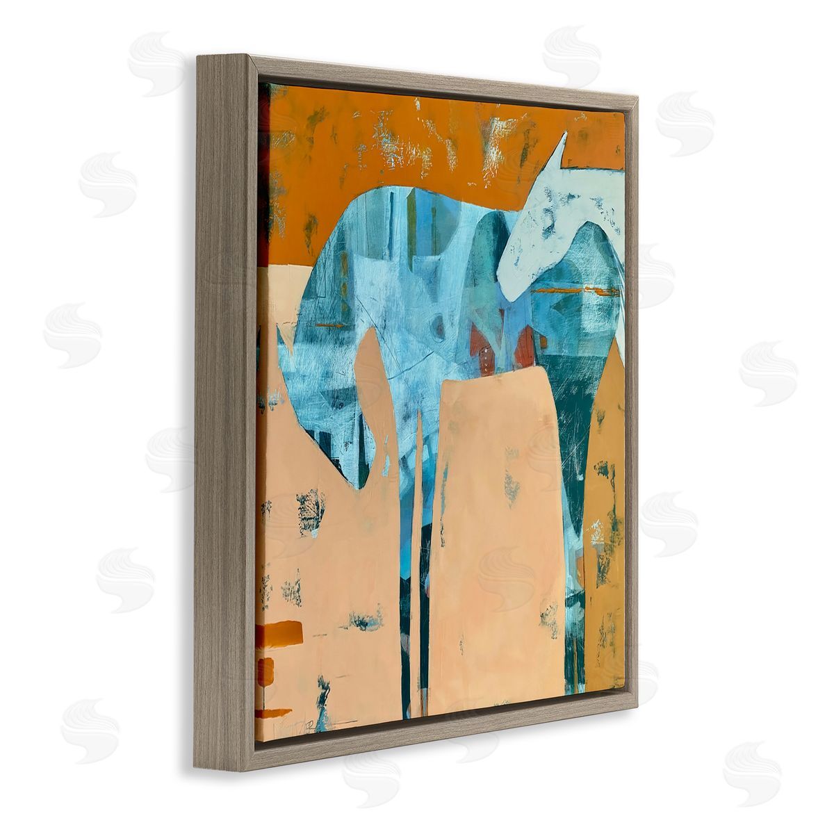 Dianna Fritzler Kindred Crush Horses Brown Floating Frame Canvas Wall Art Print