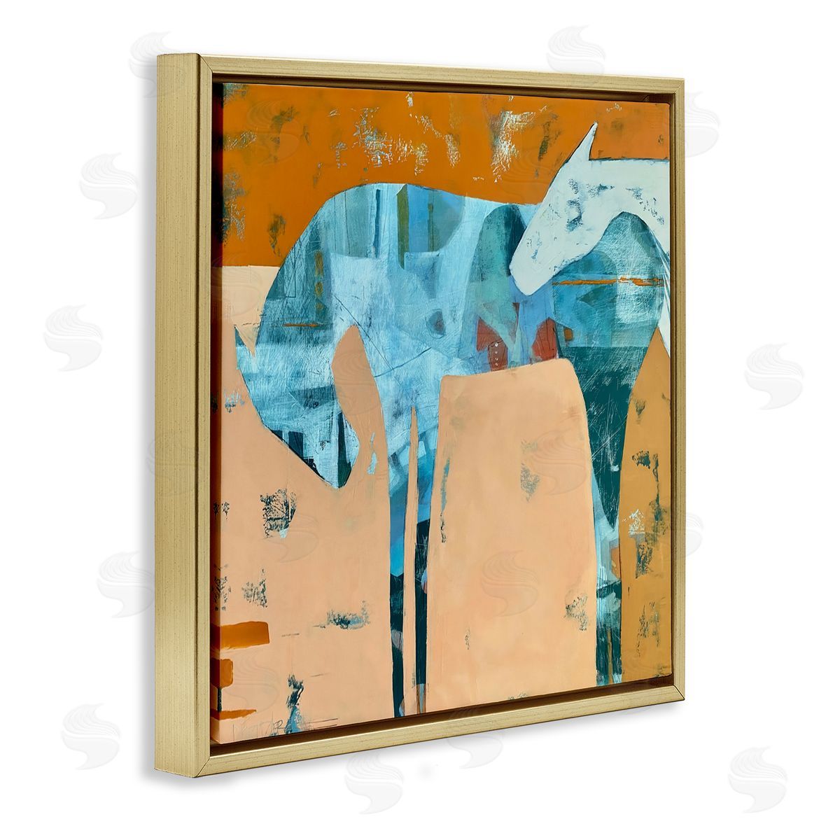 Dianna Fritzler Kindred Crush Horses Gold Floating Frame Canvas Wall Art Print