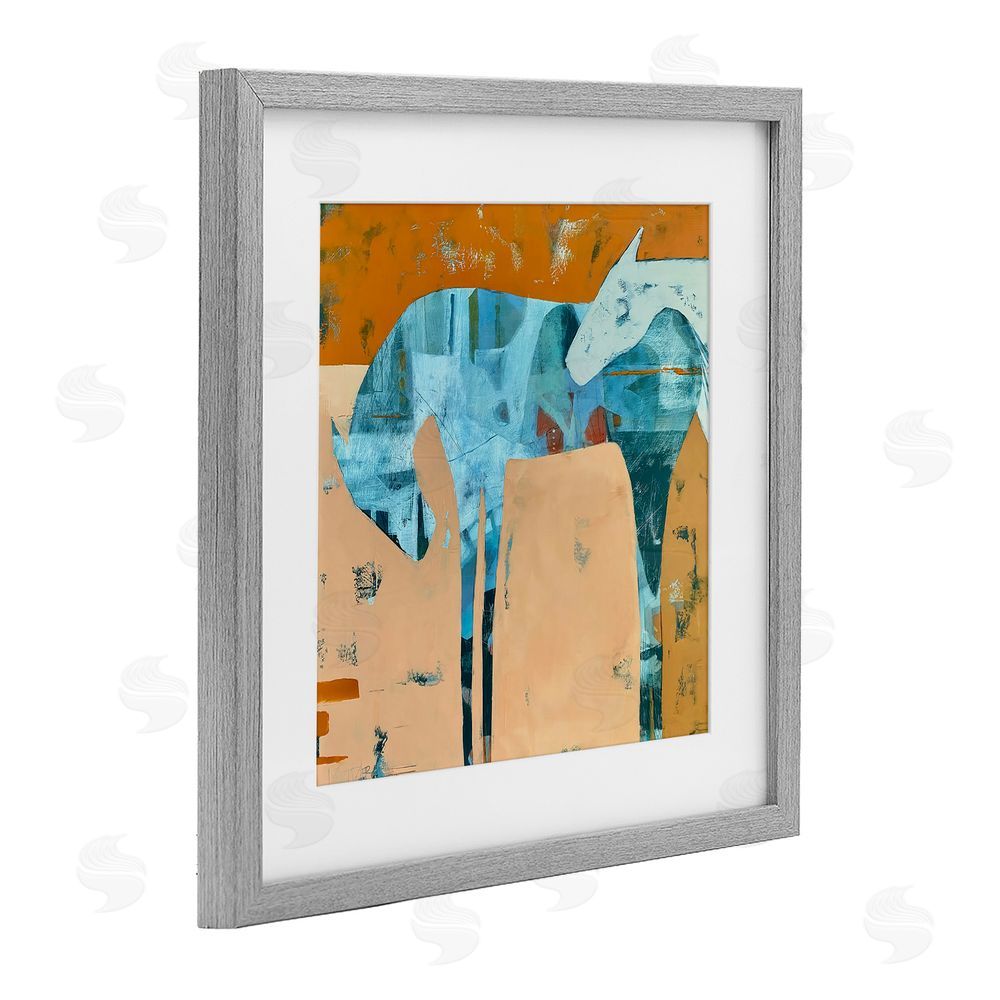 Dianna Fritzler Kindred Crush Horses Gray Framed Print Under Glass Wall Art