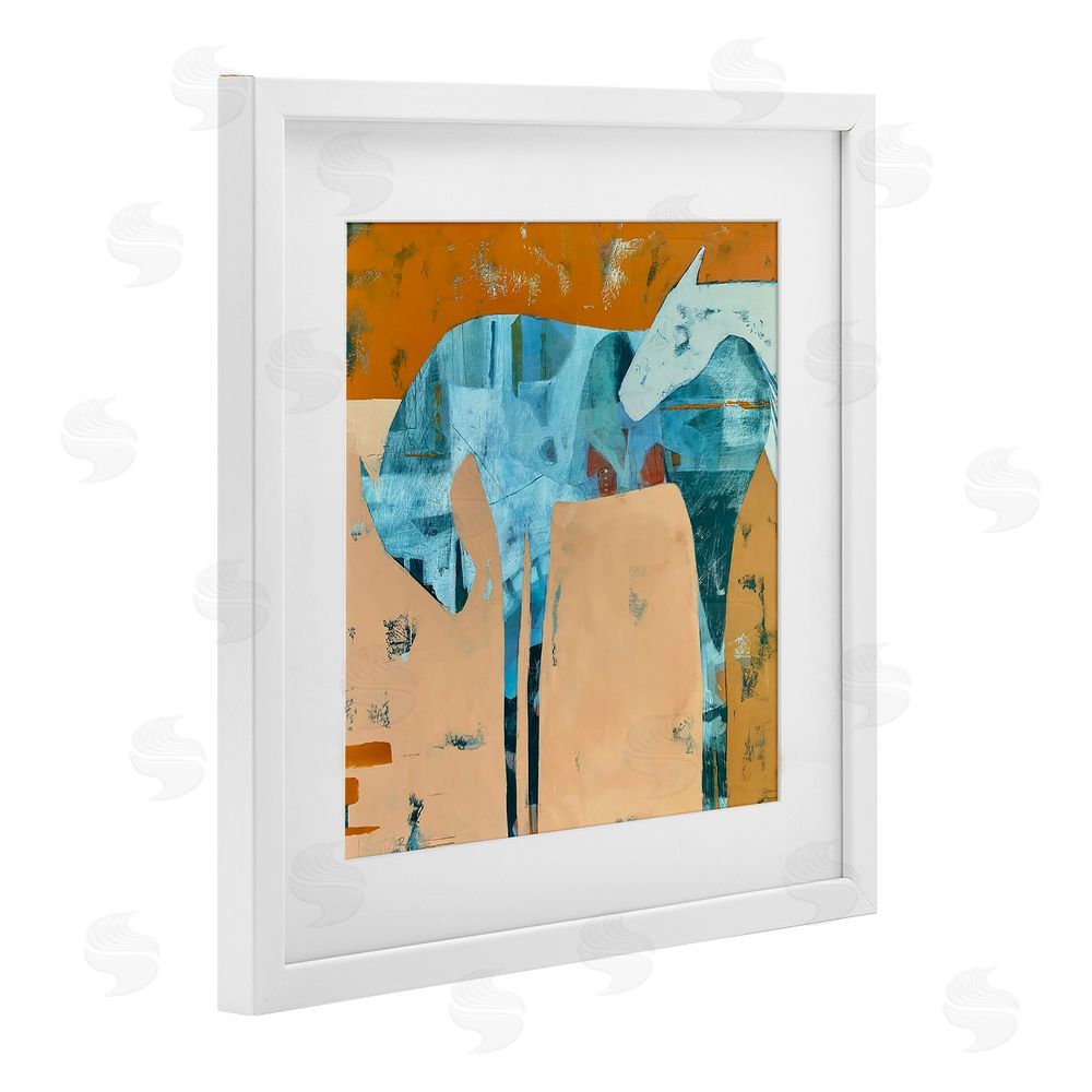 Dianna Fritzler Kindred Crush Horses White Framed Print Under Glass Wall Art