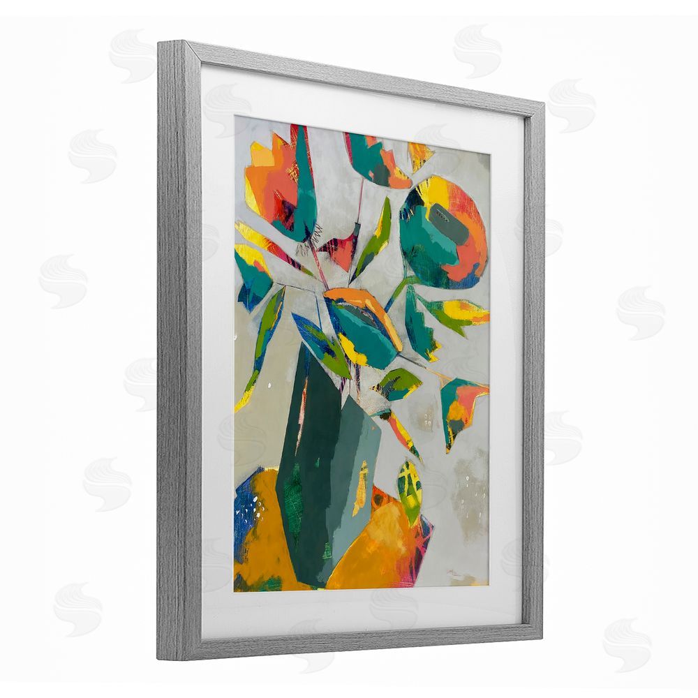 Dianna Fritzler Mischief & Merrymaking Abstraction Gray Framed Print Under Glass Wall Art