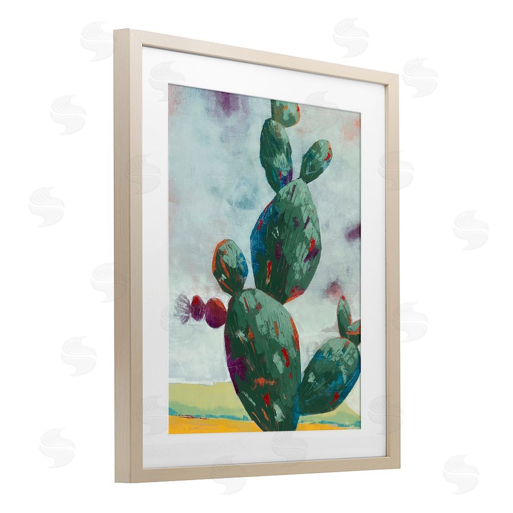 Dianna Fritzler Stand Tall Rounded Cacti Brown Framed Print Under Glass Wall Art